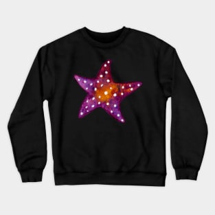 Purple and Orange Starfish Watercolor Crewneck Sweatshirt